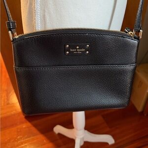 Kate Spade Black Leather Crossbody Bag with Gold Hardware